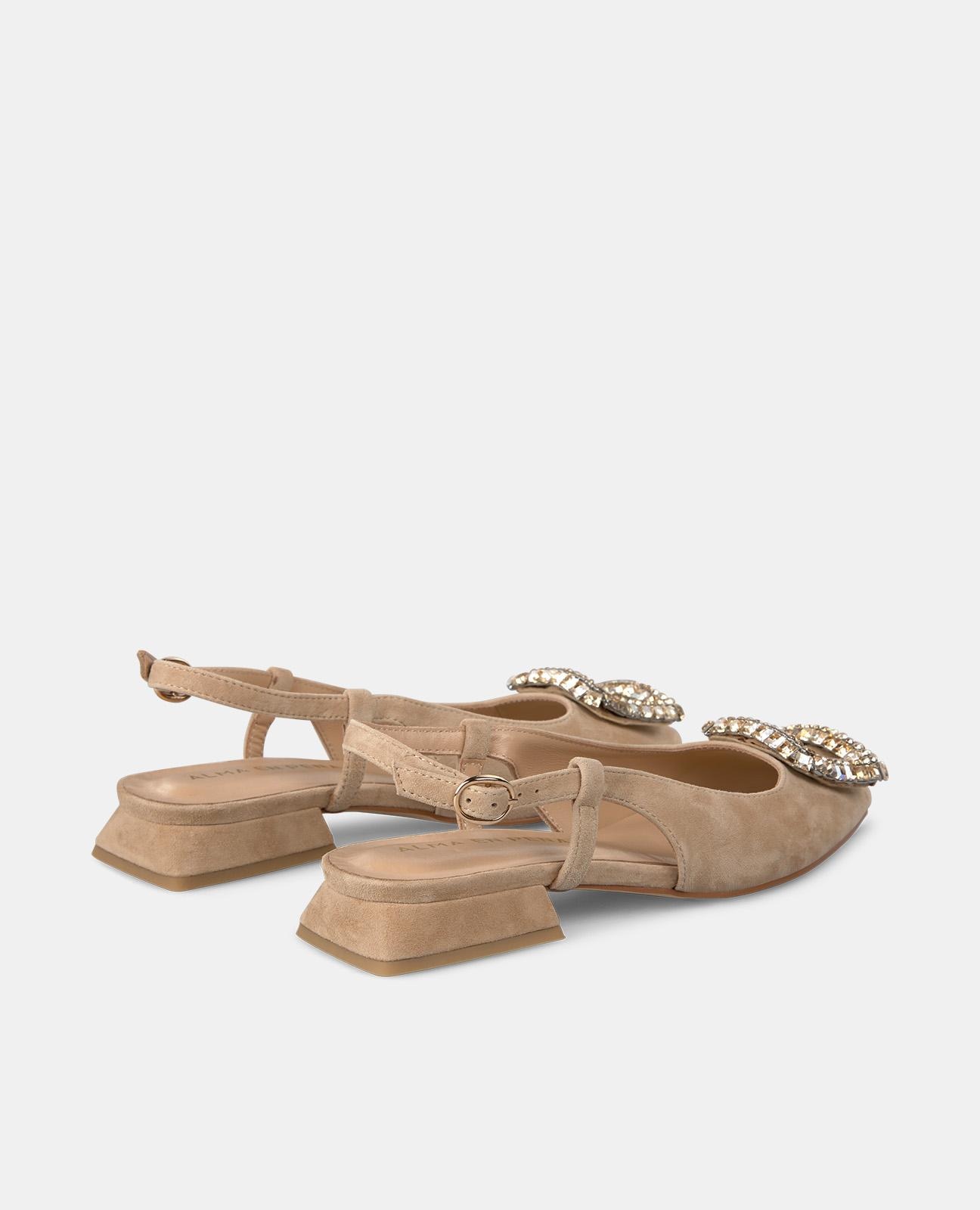 Zapatos de salón de mujer de piel con puntera afilada - Alma en Pena - Marrón Marrón-3