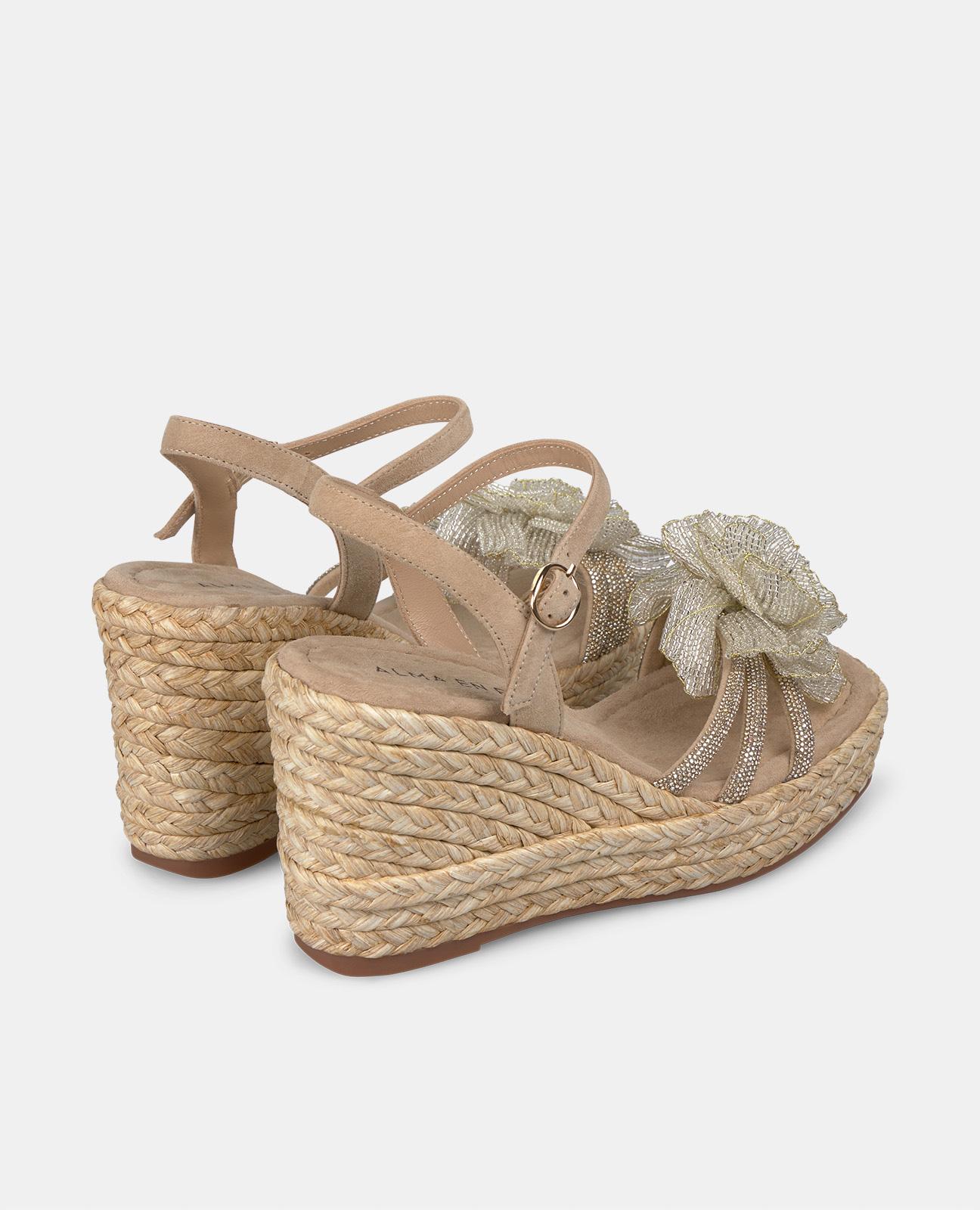 Sandalias de cuña media para mujer, suela suave, informales, puntera abierta, plantilla trenzada de lino, transpirables, ligeras, con soporte en el Sandalias de cuña media para mujer, suela suave, informales, puntera abierta, plantilla trenzada de lino, transpirables, ligeras, con soporte en el