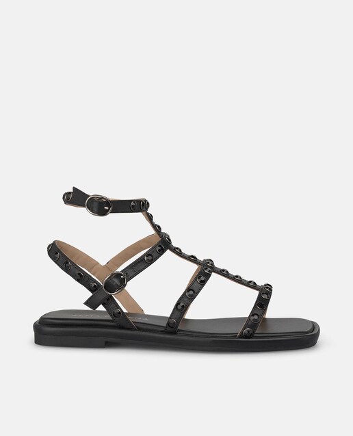 Imagen 0 de Sandalias planas de mujer estilo griego con hebillas y tachas