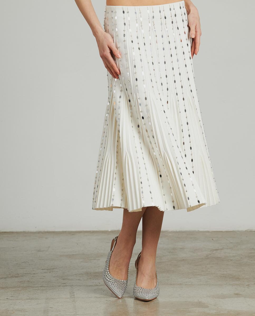 Falda midi plisada con detalles espejo · Alma en Pena · El Corte