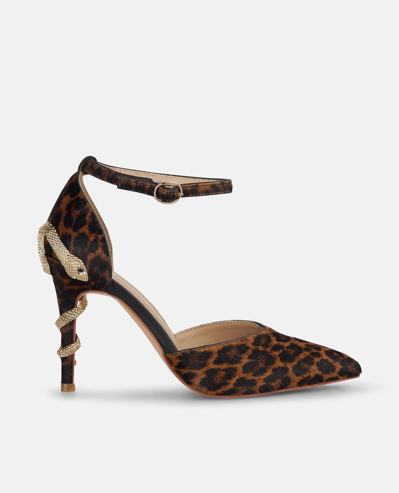 Alma en Pena - Zapatos de salón de mujer con serpiente en tacón y cierre con hebilla.
