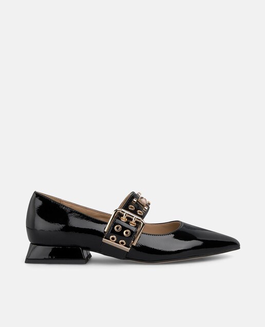 Imagen 0 de Zapatos planos de mujer con detalle hebilla y cierre con hebilla
