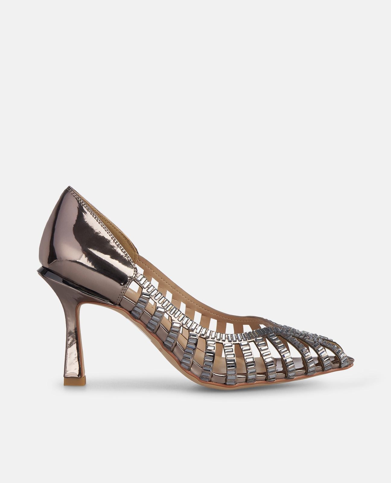 Alma en Pena - Zapatos de salón de mujer efecto espejo y puntera afilada.