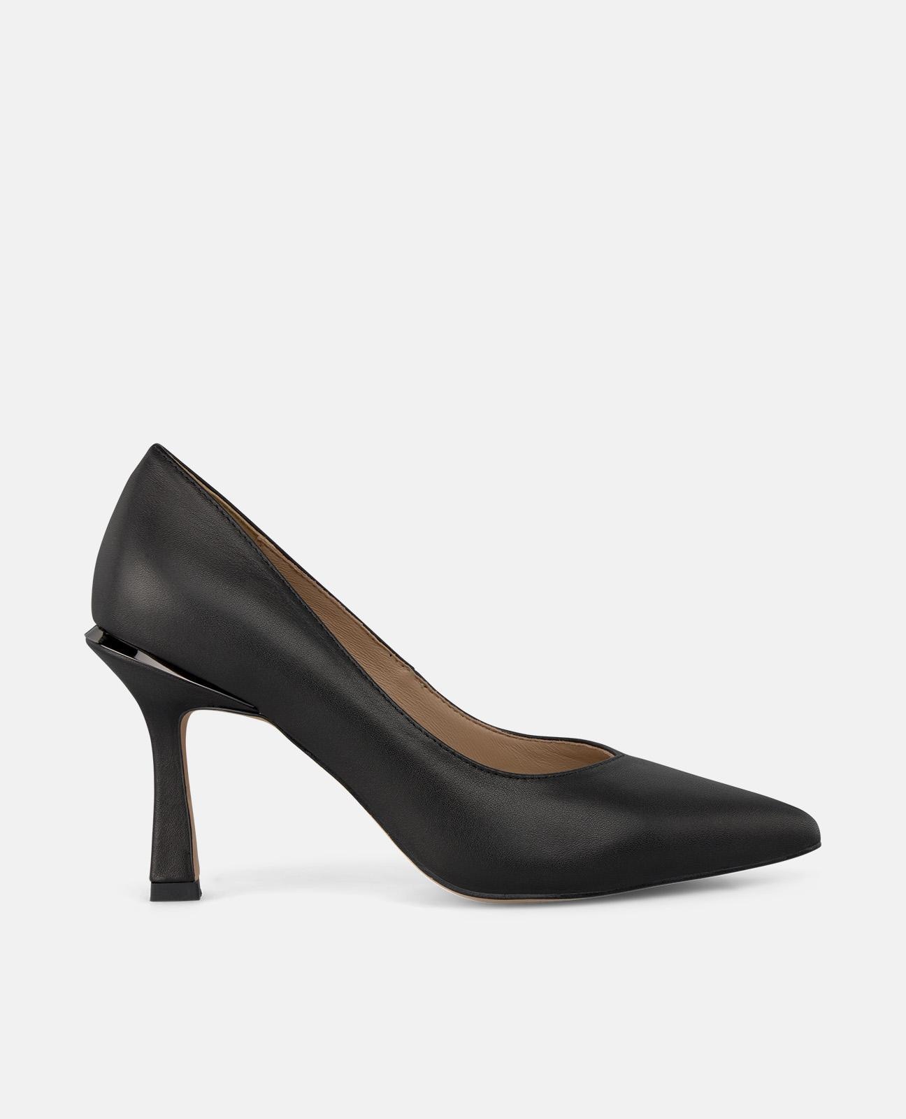 Zapatos de salón de mujer con puntera afilada y sin cierre - Alma en Pena - Negro Negro-1
