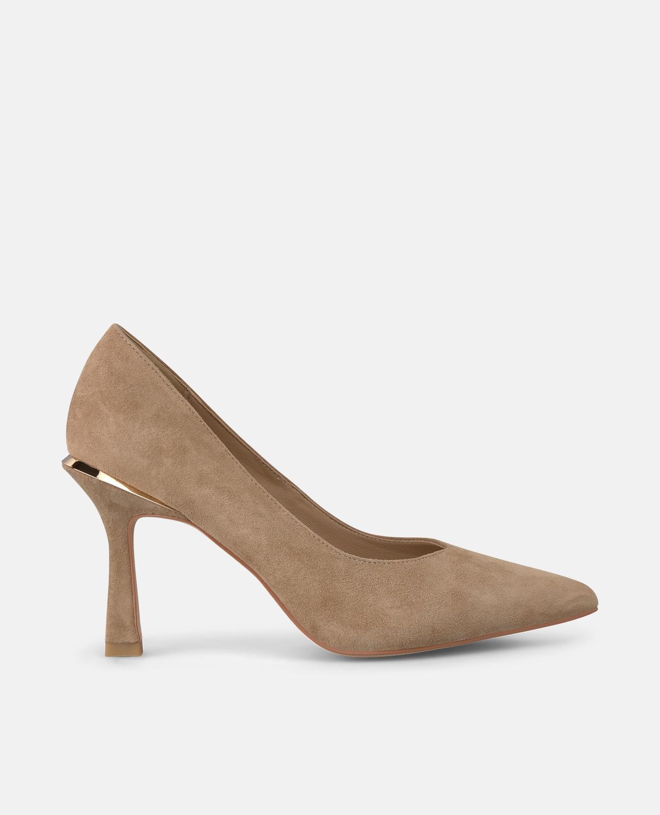 Zapatos de salón de mujer con puntera afilada y sin cierre - Alma en Pena - Camel Camel-1
