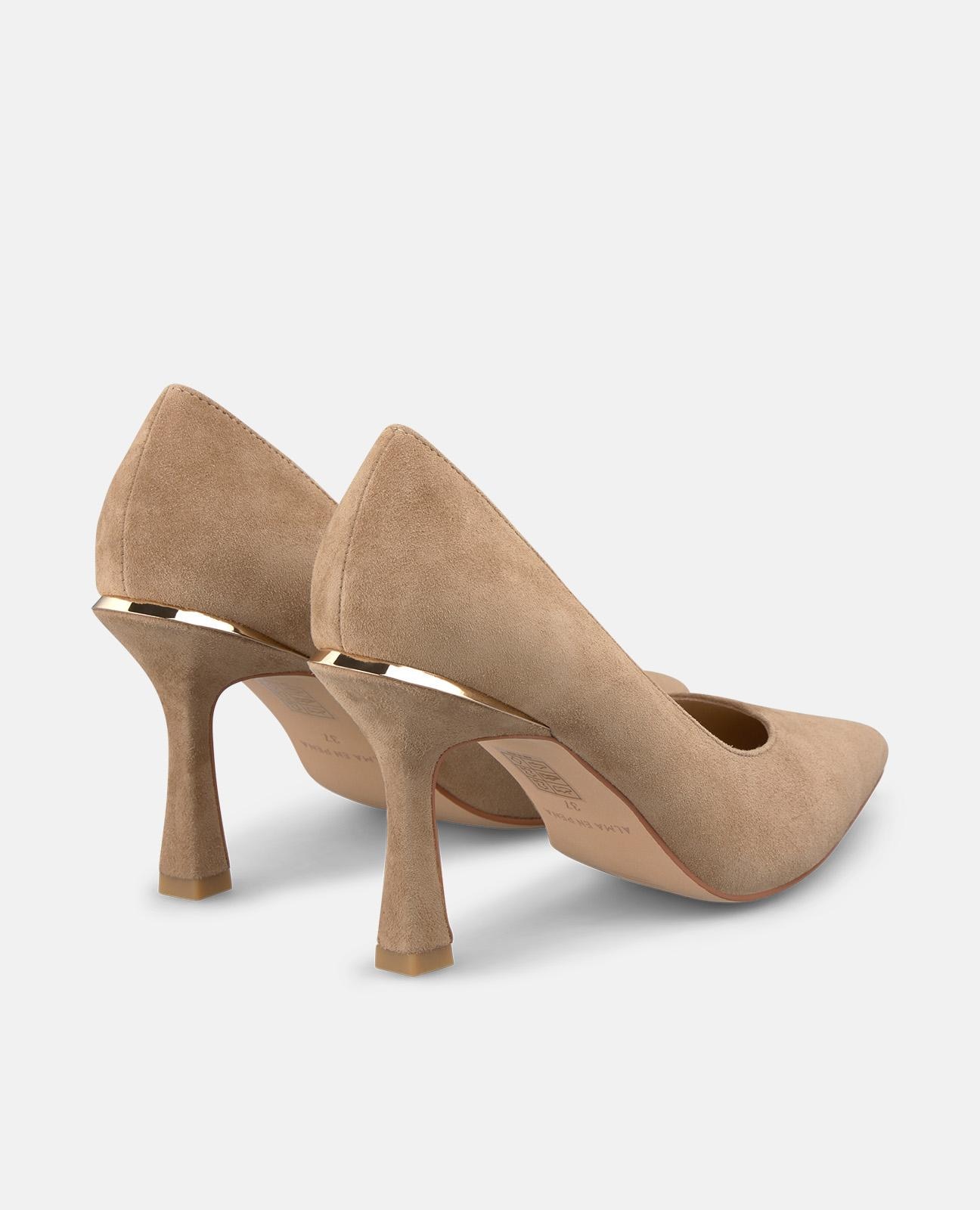 Zapatos de salón de mujer con puntera afilada y sin cierre - Alma en Pena - Camel Camel-2