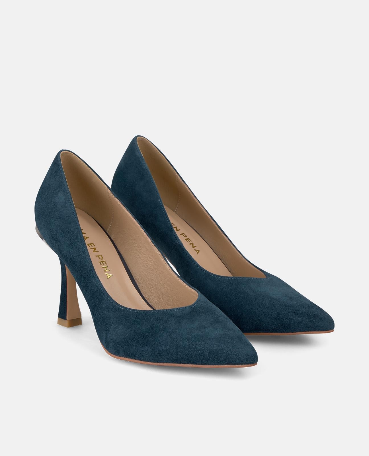 Zapatos de salón de mujer con puntera afilada y sin cierre - Alma en Pena - Azul marino Azul marino-3