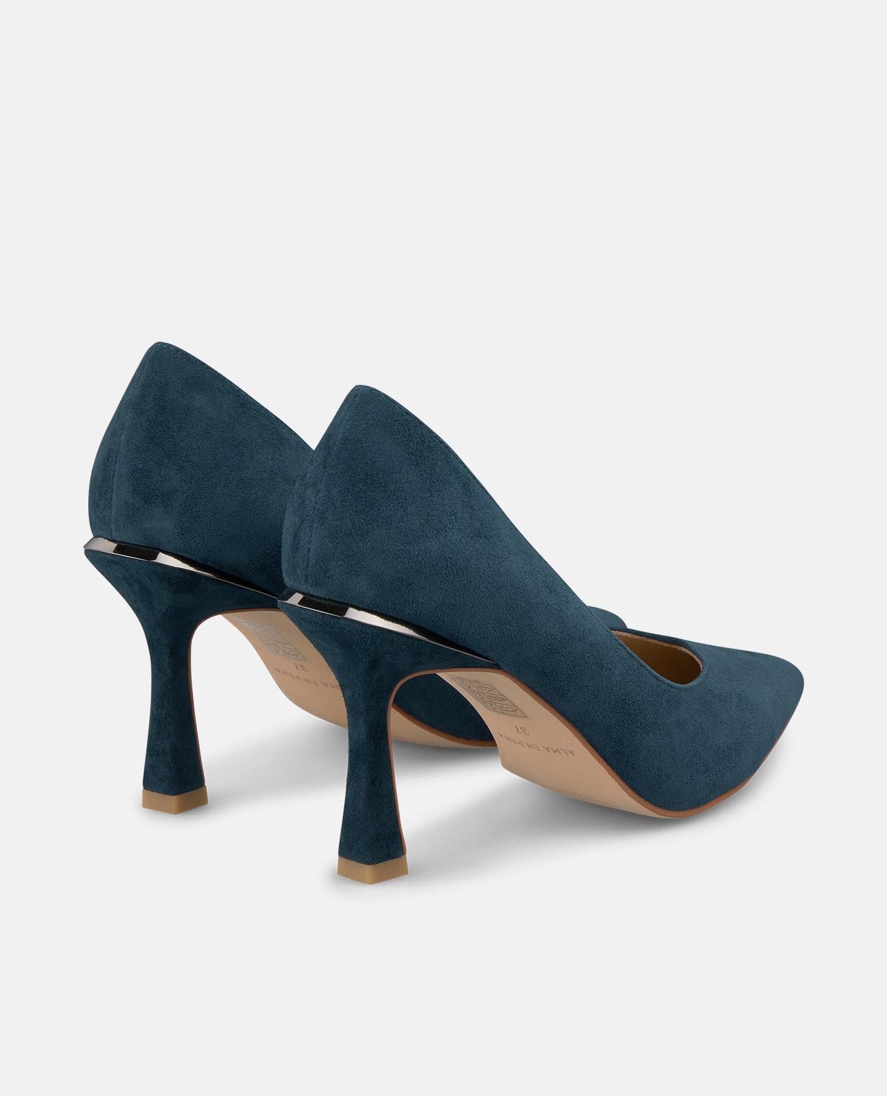 Zapatos de salón de mujer con puntera afilada y sin cierre - Alma en Pena - Azul marino Azul marino-2