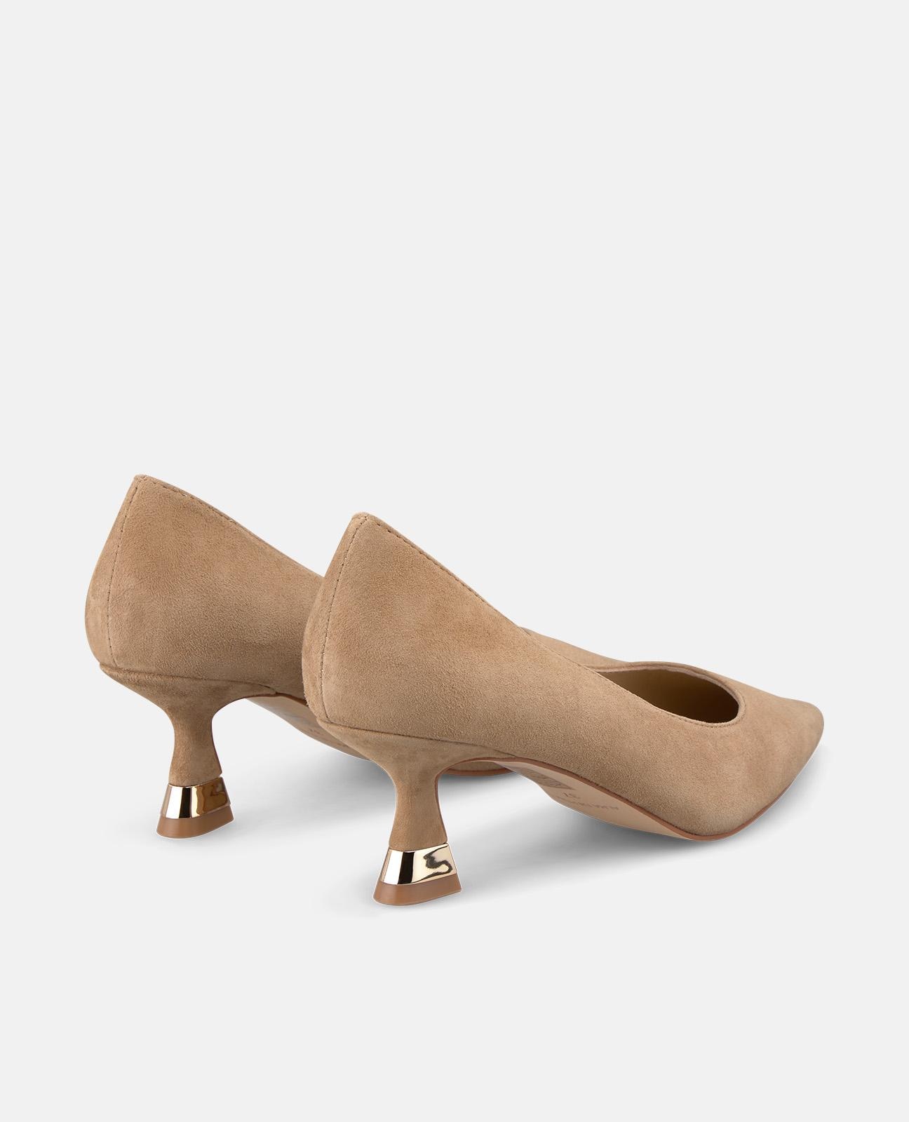 Zapatos de salón de mujer con puntera afilada sin cierre - Camel Camel-2
