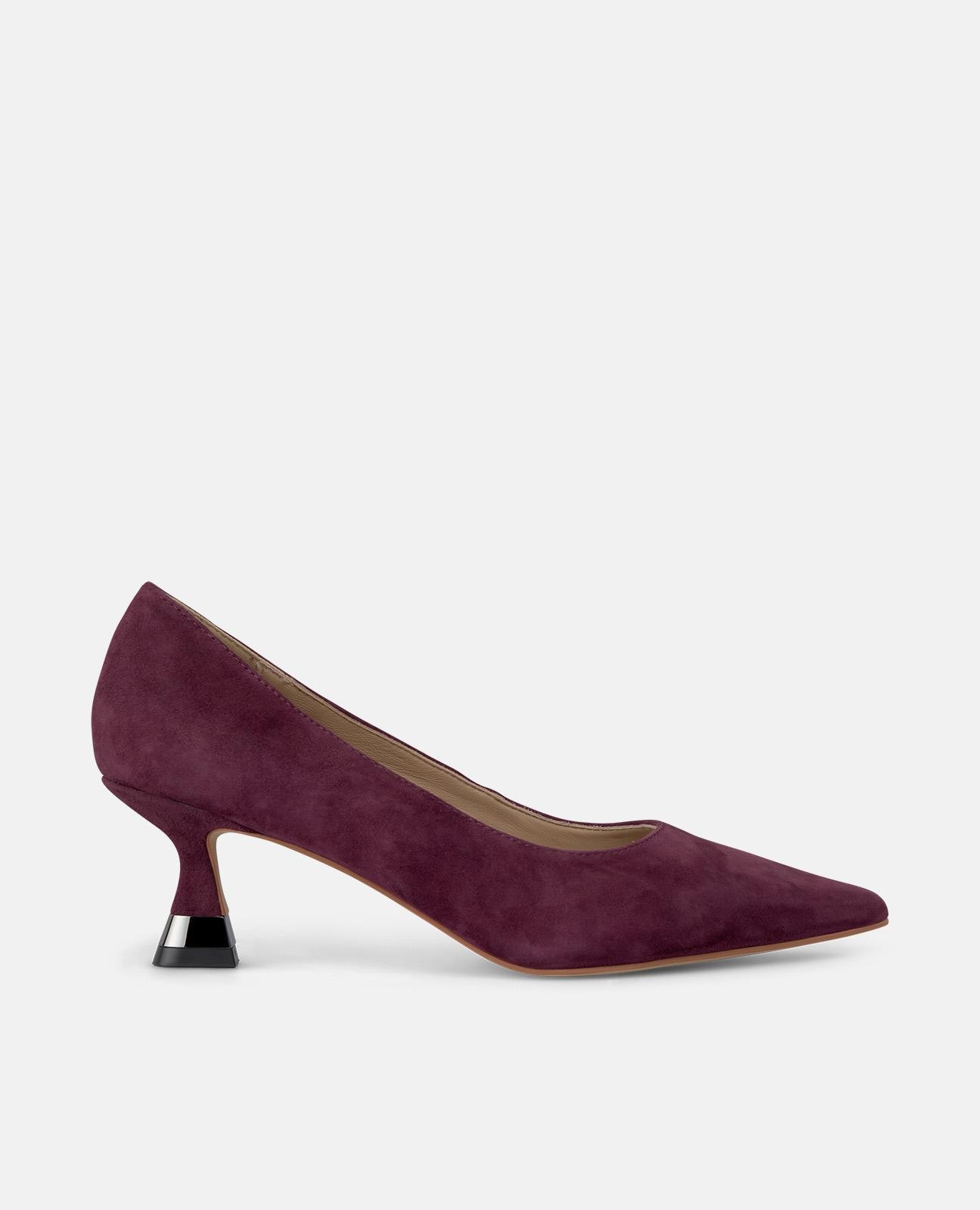 Zapatos de salón de mujer con puntera afilada sin cierre - Burdeos Burdeos-1