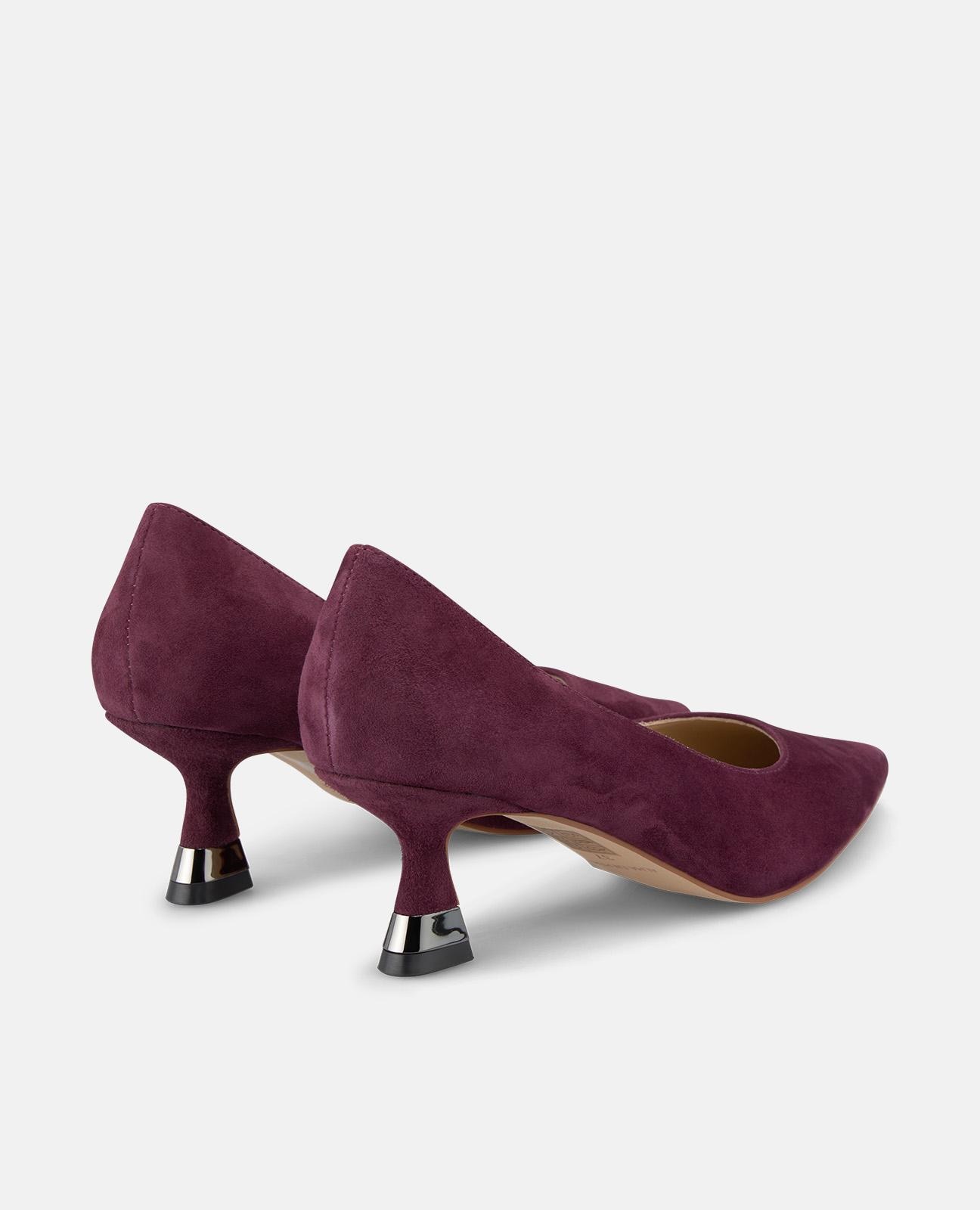 Zapatos de salón de mujer con puntera afilada sin cierre - Burdeos Burdeos-2