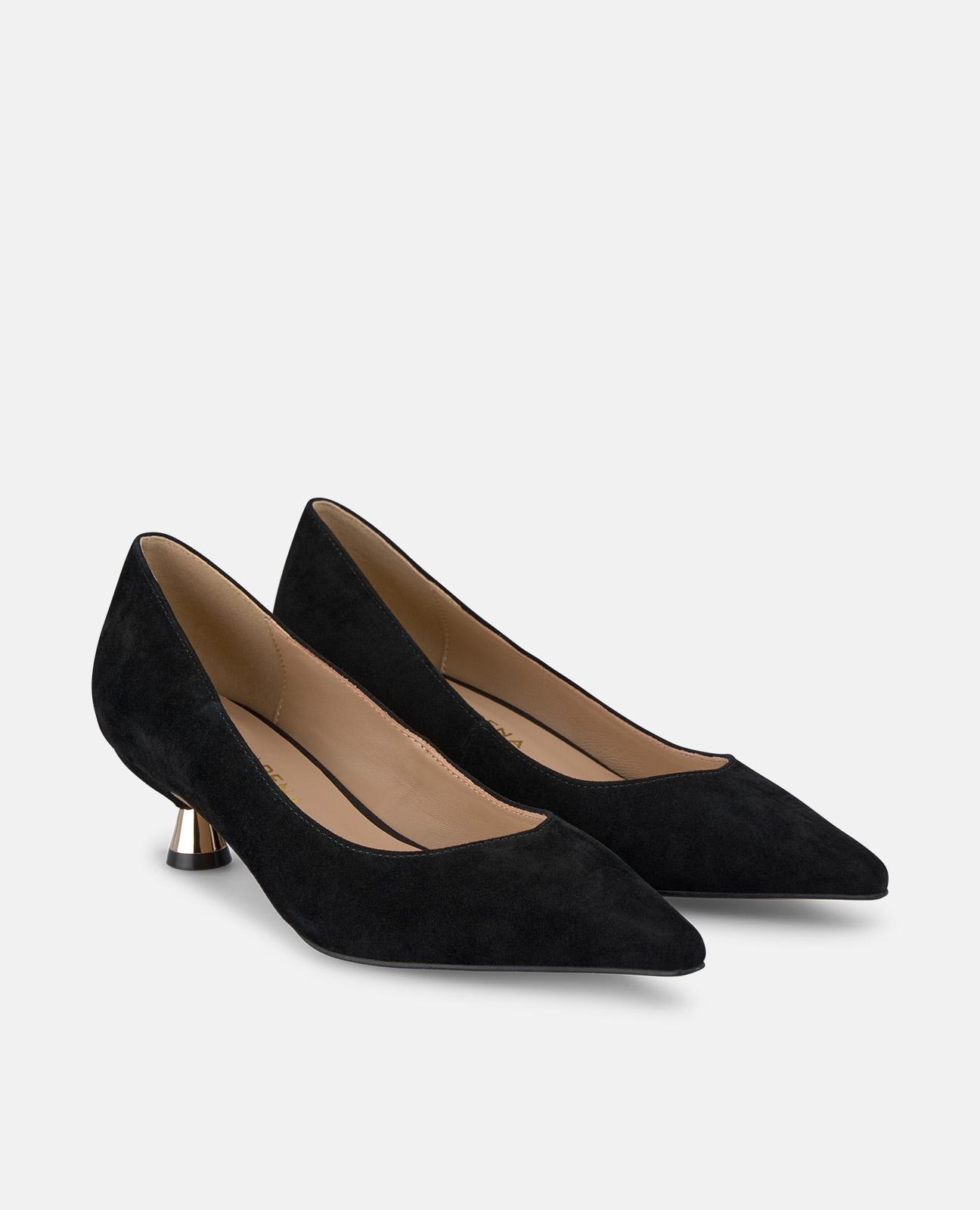 Zapatos de salón de mujer con puntera afilada sin cierre - Alma en Pena - Negro Negro-3