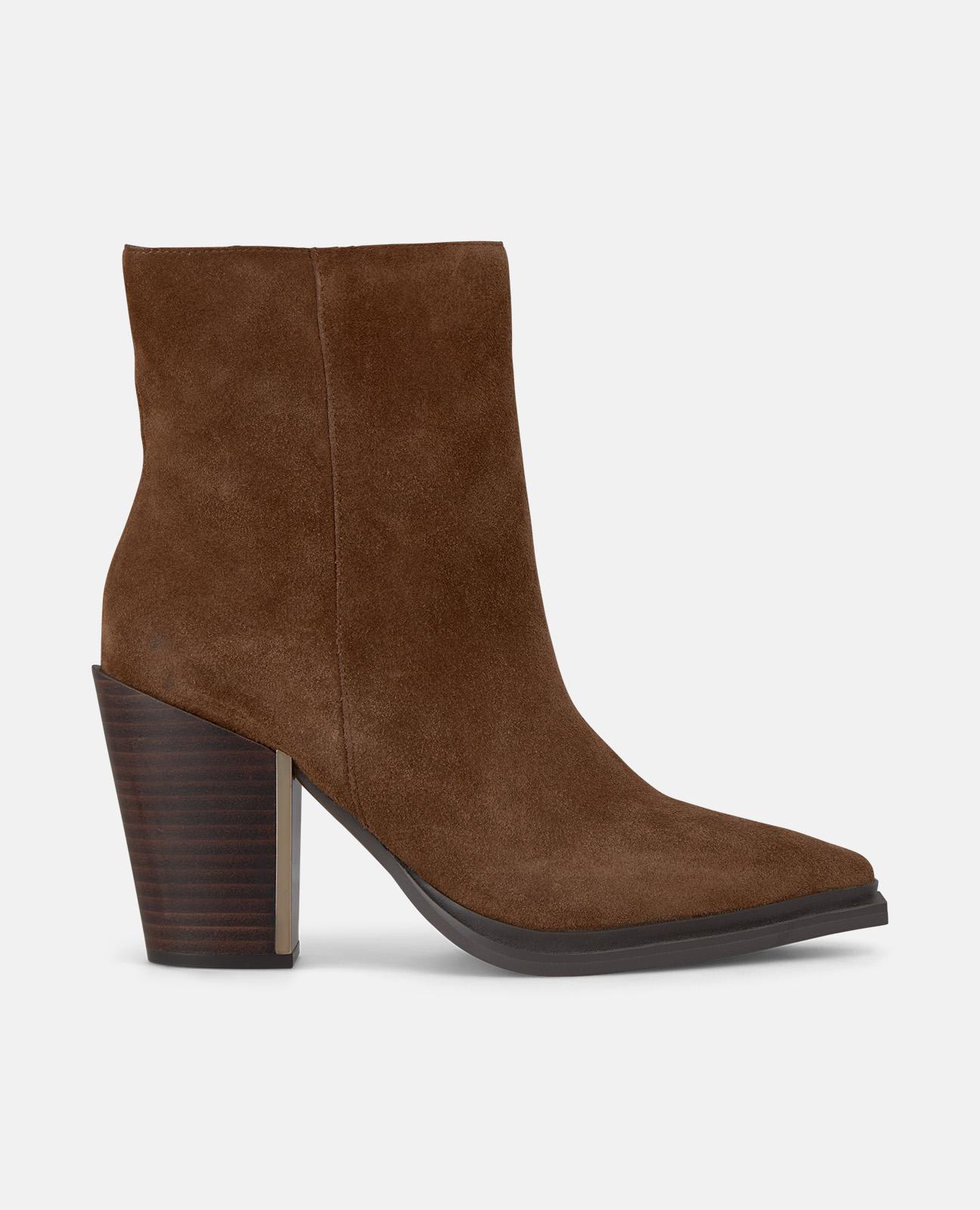 Alma en Pena - Botines básicos de mujer con tacón ancho y puntera afilada.