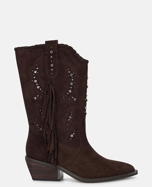 Imagen 0 de Botines de mujer con flecos y pedrería