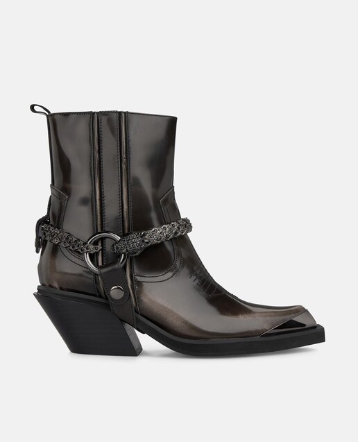 Imagen 0 de Botines cowboy de mujer con detalle serpiente y tacón ancho