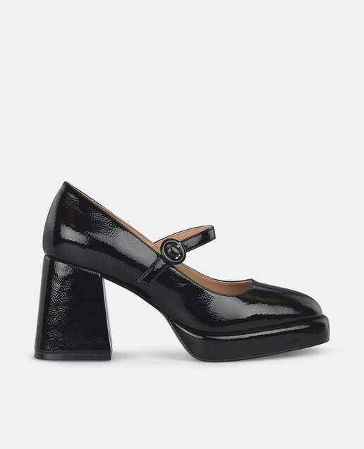 Imagen 0 de Zapatos de salón de mujer con tacón ancho y tira con hebilla