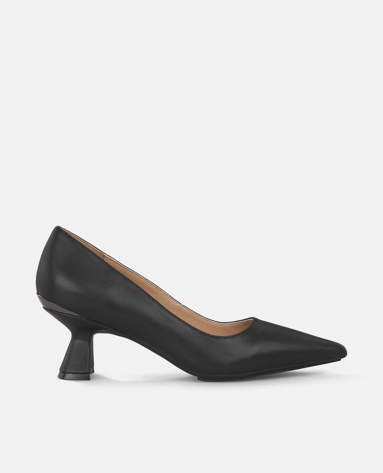 Alma en Pena - Zapatos de salón de mujer con detalle metalizado puntera afilada y sin cierre.