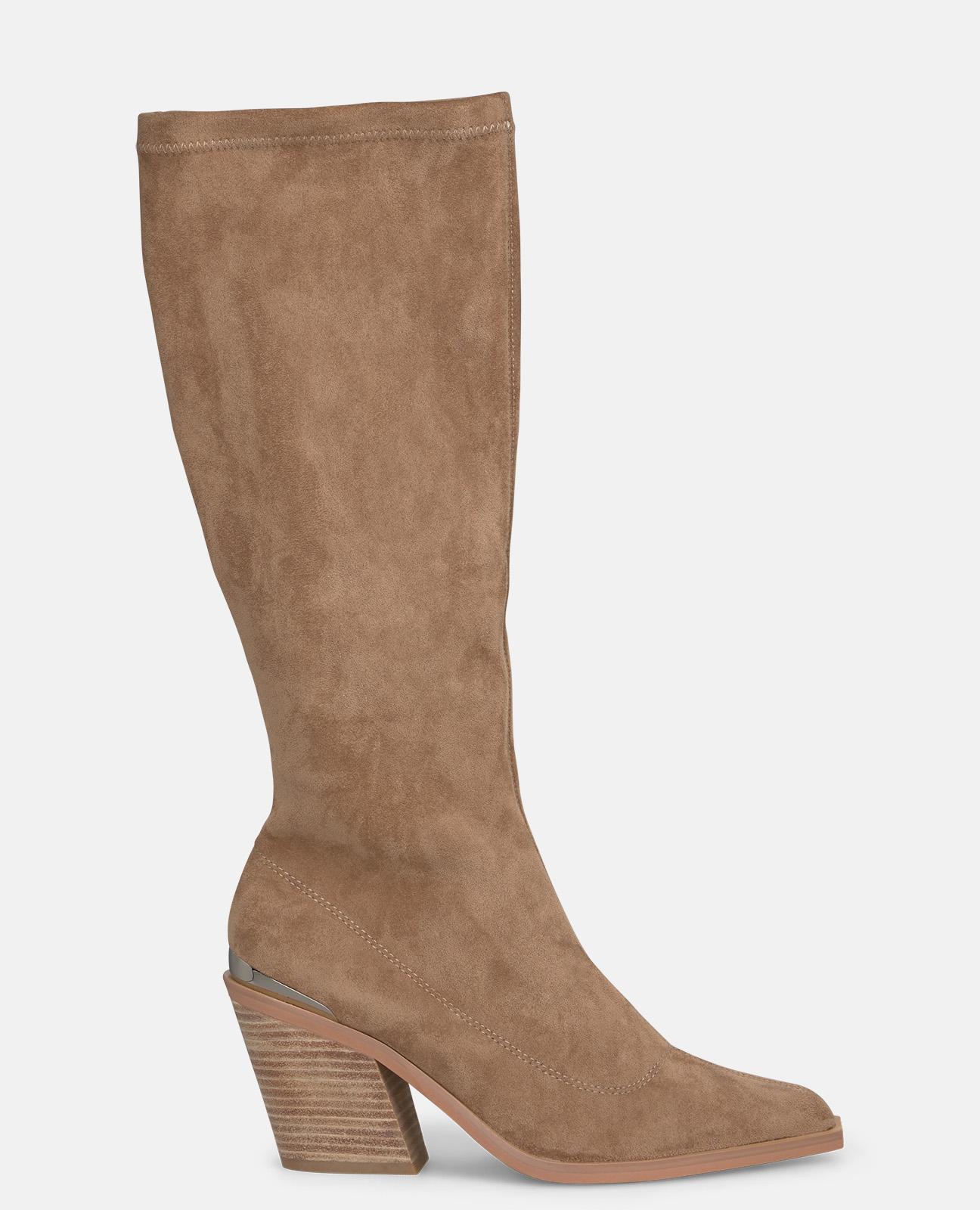 Botas básicas de mujer ajustadas con tacón - Alma en Pena - Visón Visón-1