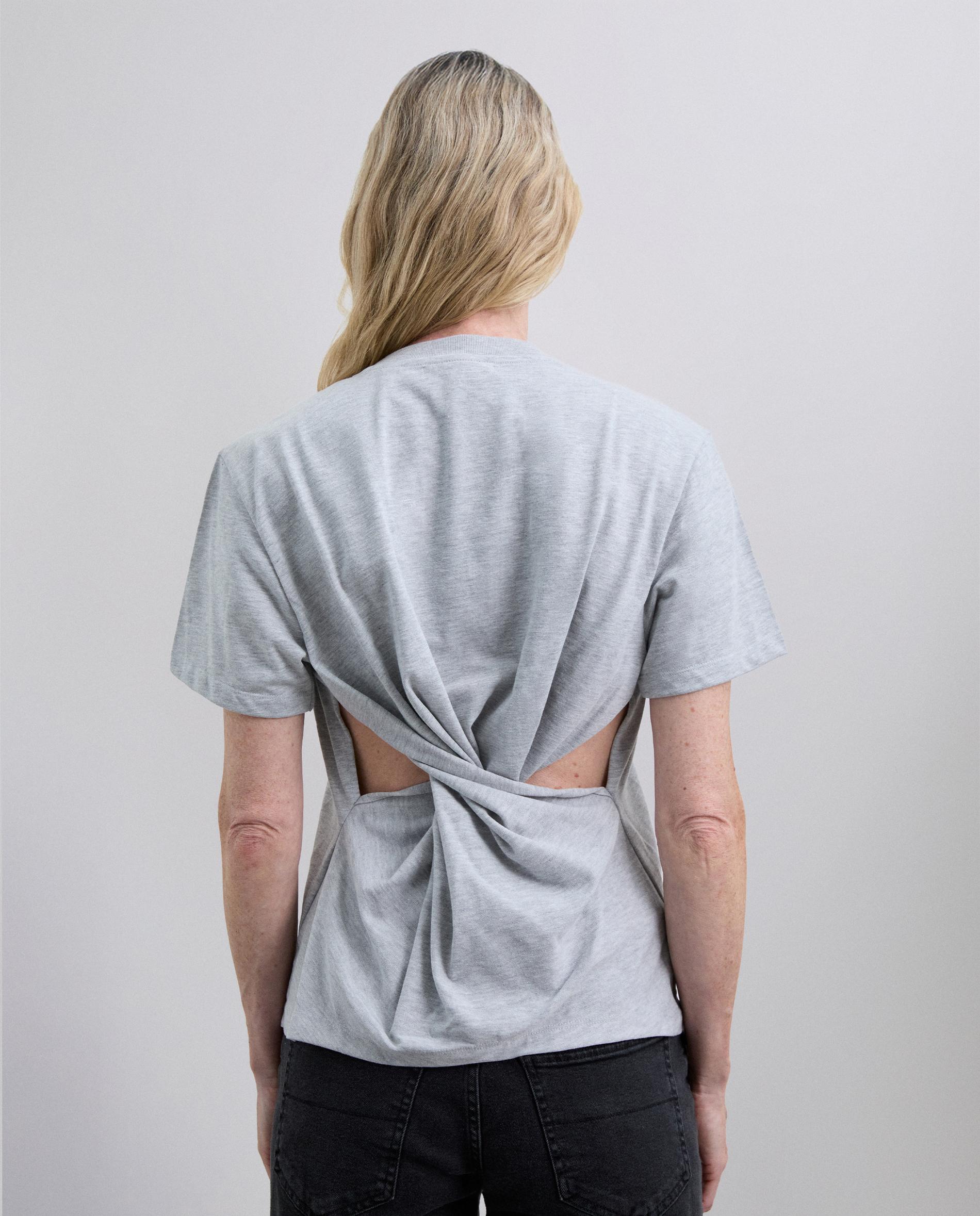 Camiseta de mujer de algodón con detalle de aberturas traseras - Scalpers - Gris Gris-3