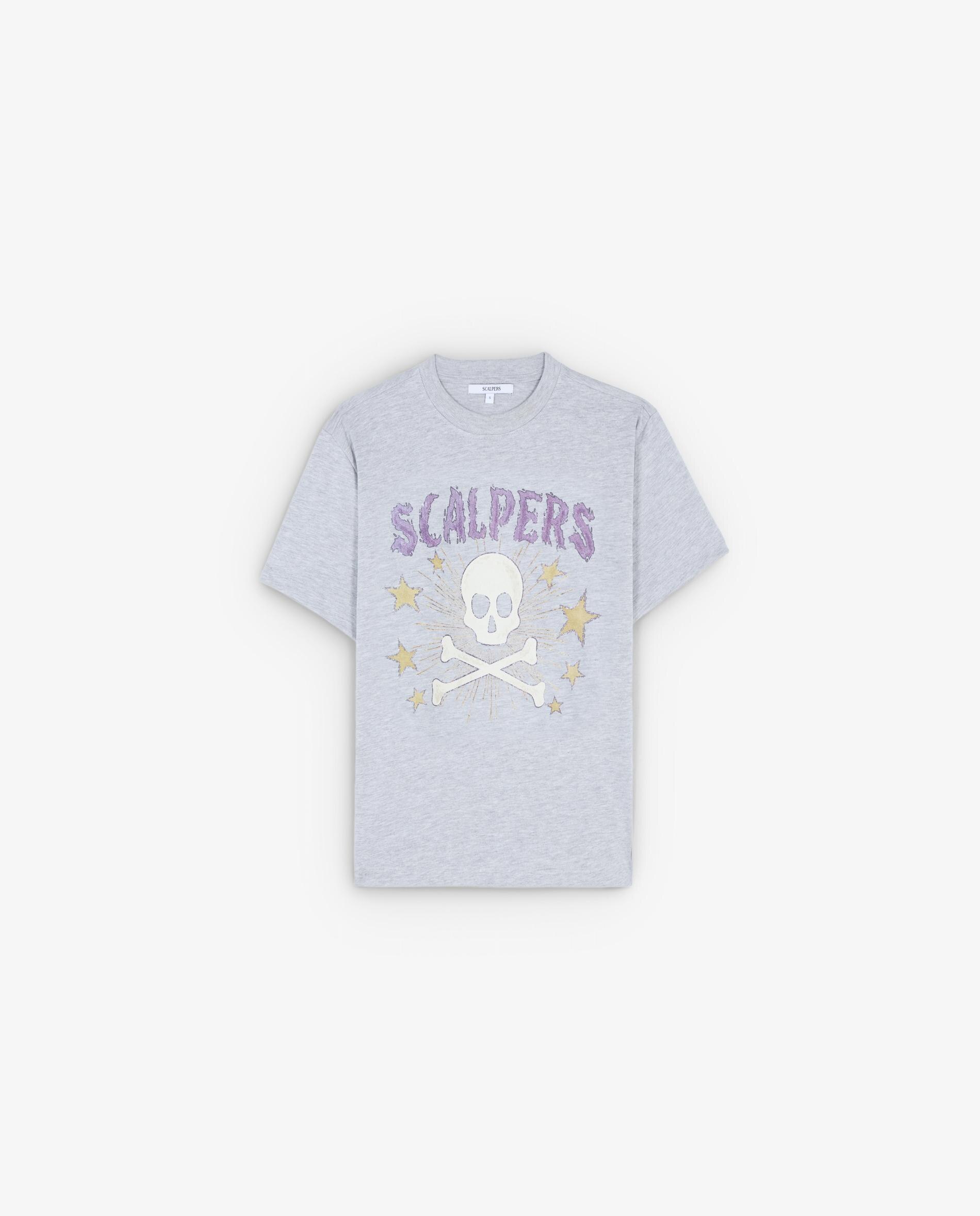 Camiseta de mujer de algodón con detalle de aberturas traseras - Scalpers - Gris Gris-5