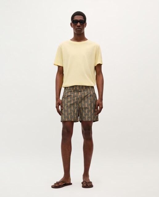 Imagen 0 de Bañador bermudas de hombre con estampado geométrico y bolsillo lateral