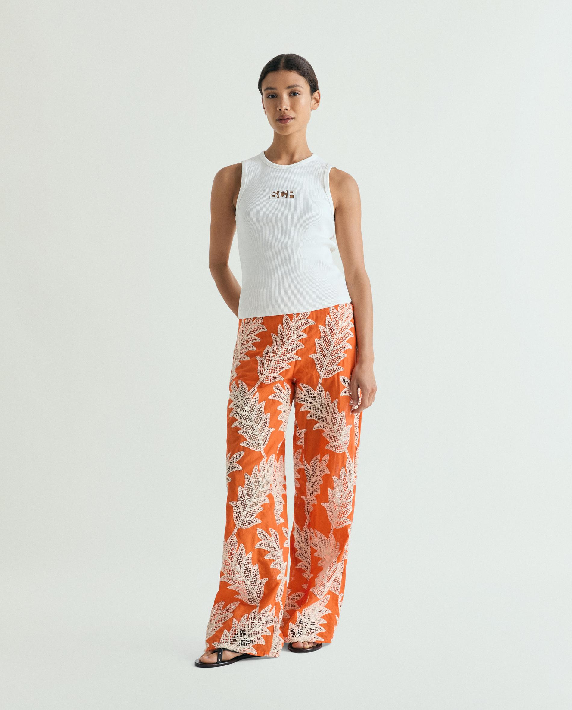 Scalpers - Pantalón recto de mujer estampado con cintura elástica.