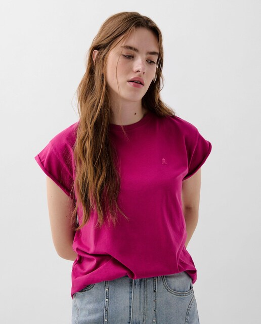 Imagen 0 de Camiseta de mujer de algodón de manga corta