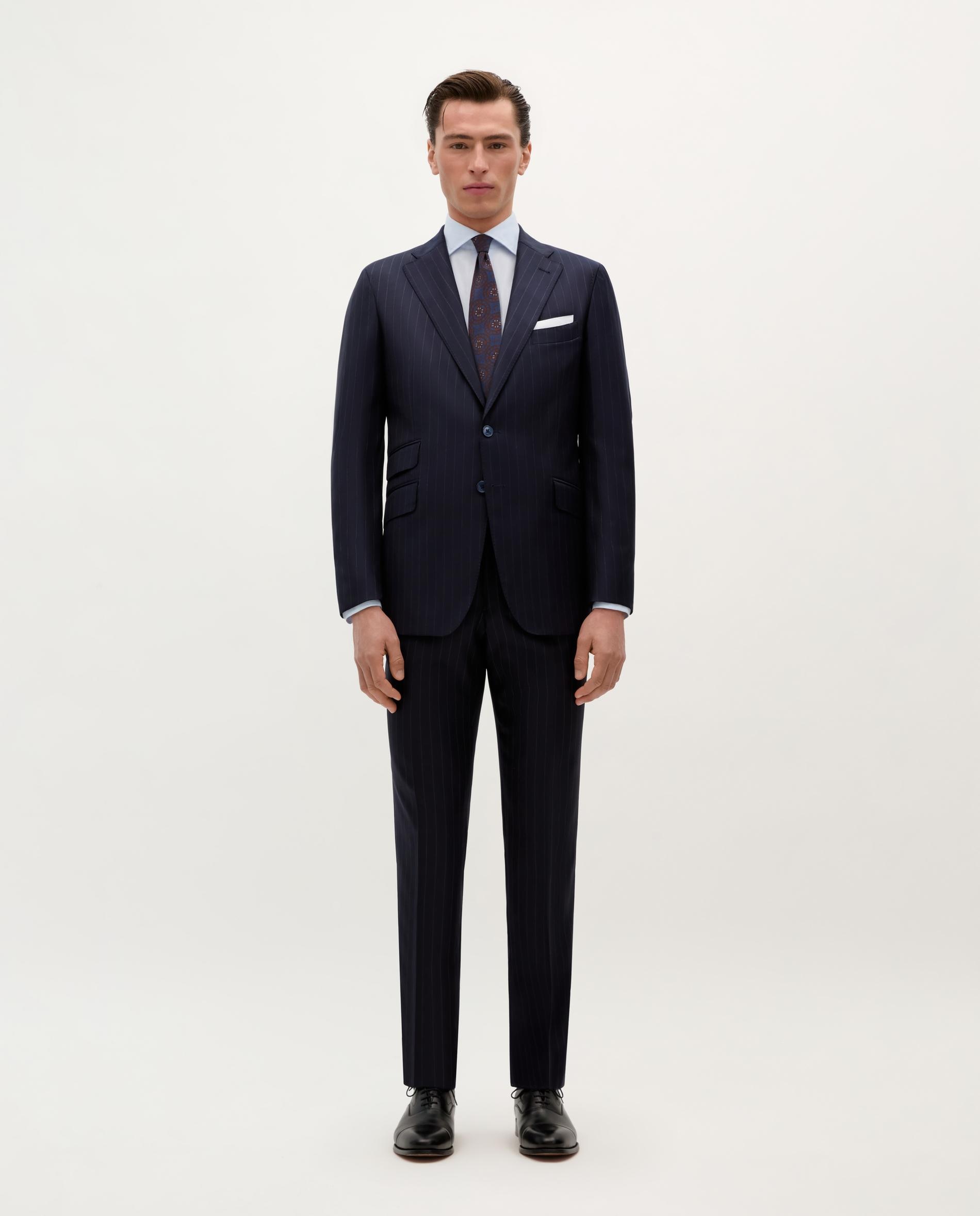 Scalpers - Pantalón de traje de hombre regular fit de rayas.