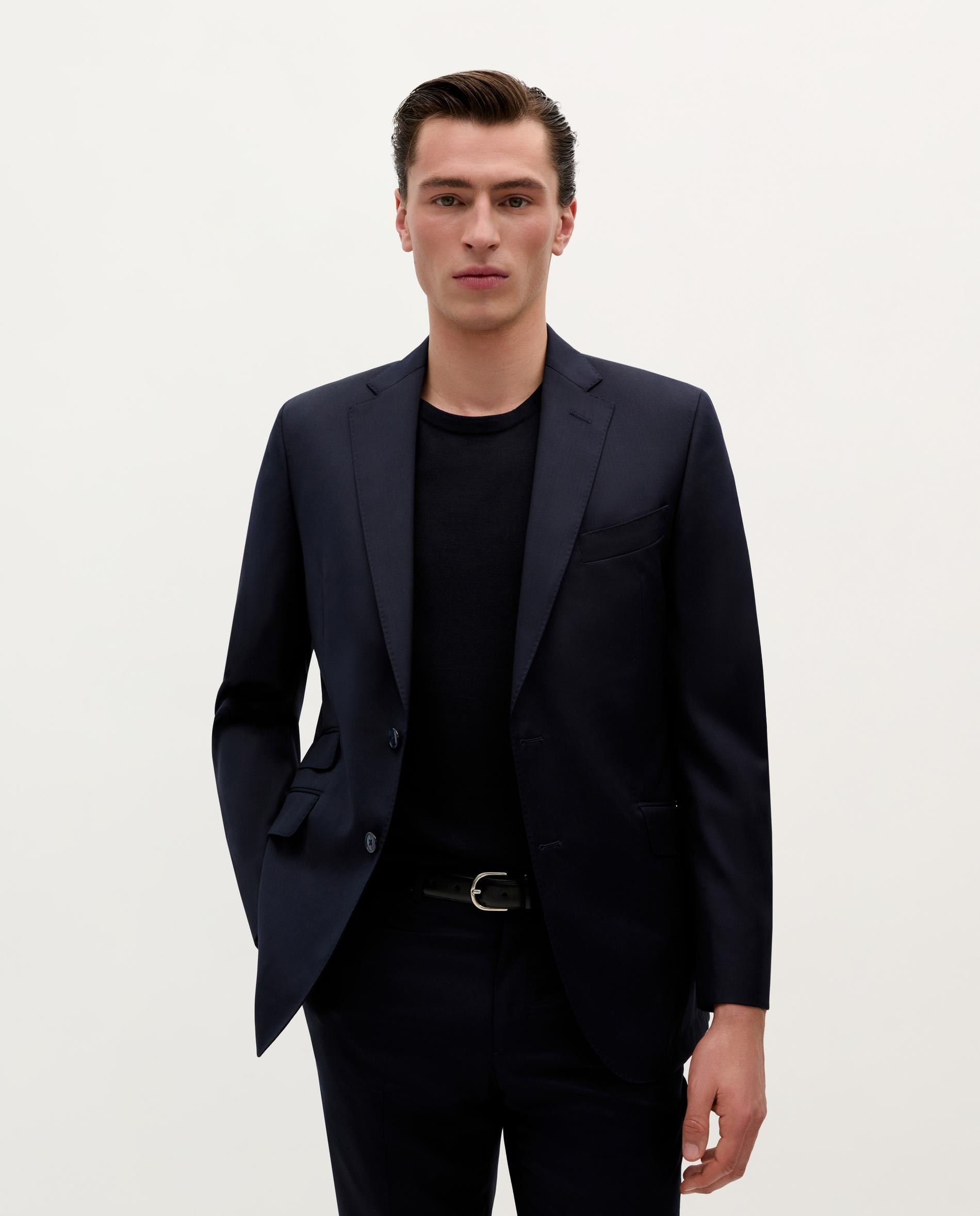 Imagen 0 de Americana de hombre regular fit de lana Azul oscuro