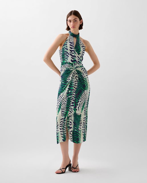 Imagen 0 de Vestido midi con cuello halter