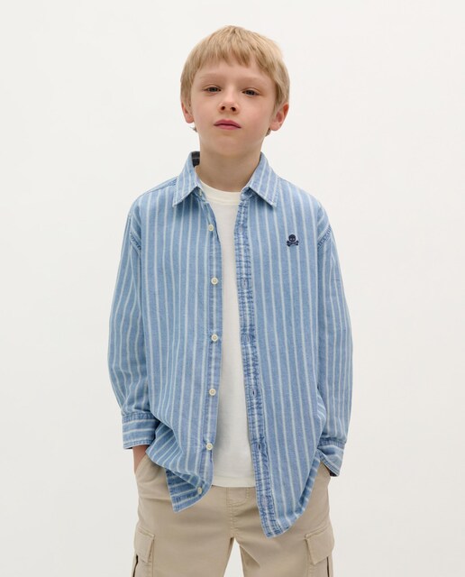 Imagen 0 de Camisa de niño denim de rayas