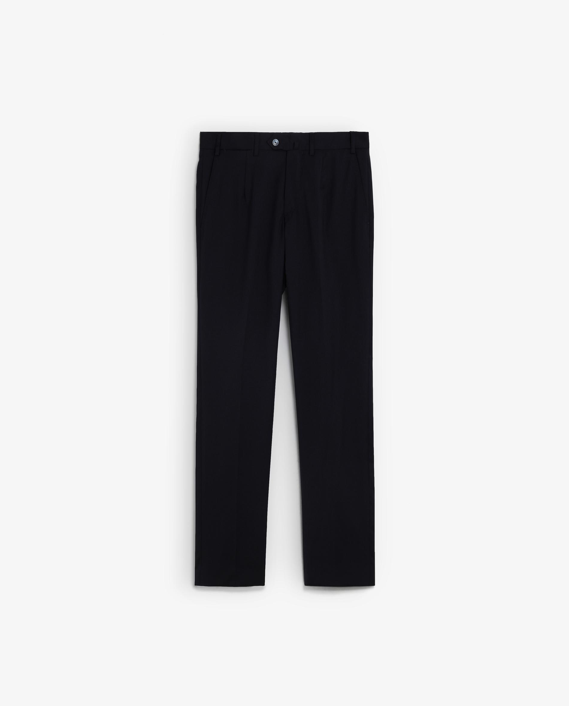 Imagen 0 de Pantalón de traje de hombre regular liso de lana Navy
