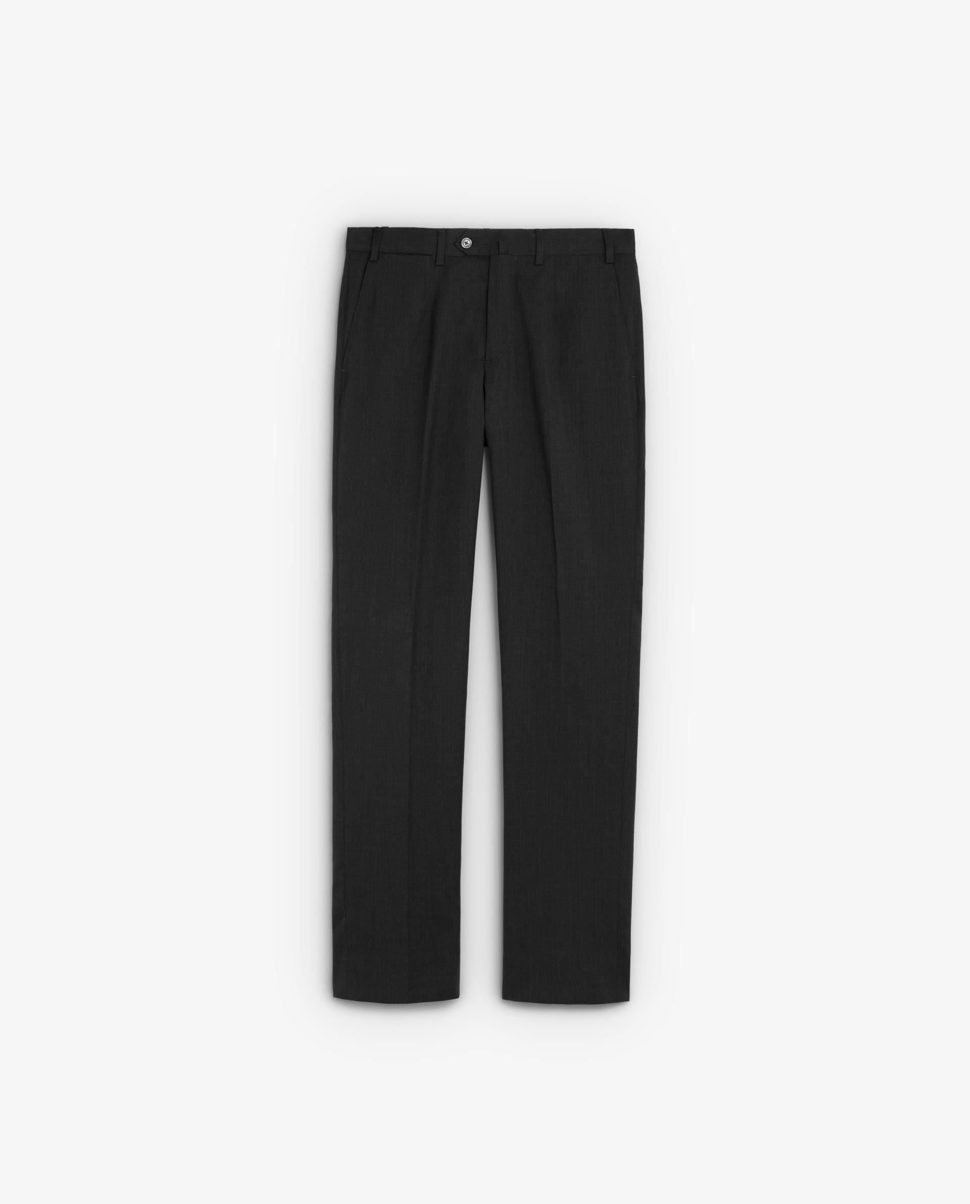 Pantalón de traje de hombre regular liso de lana - Scalpers - Gris oscuro Gris oscuro-1