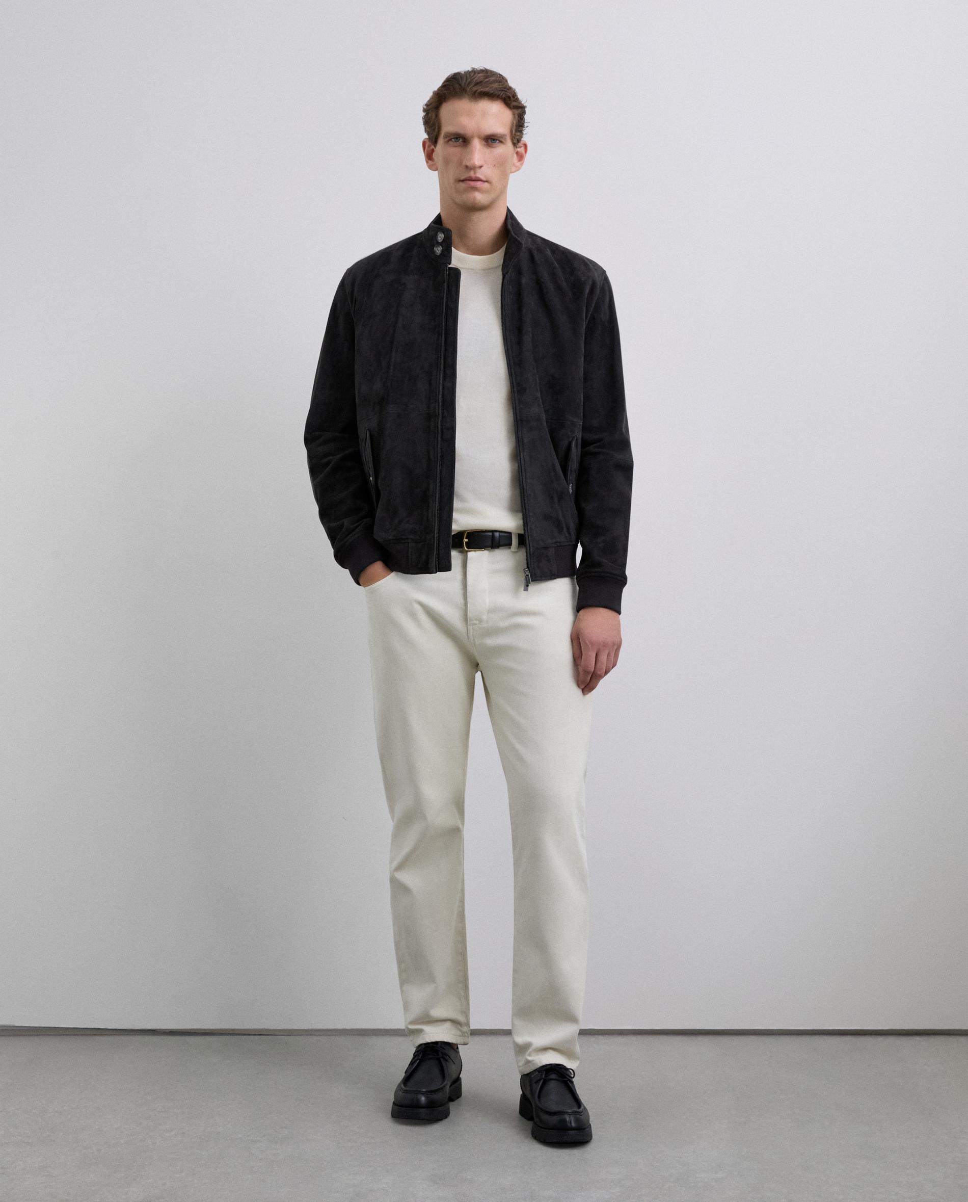 Chaqueta de piel de hombre ajustada con bolsillos frontales - Scalpers - Navy Navy-4
