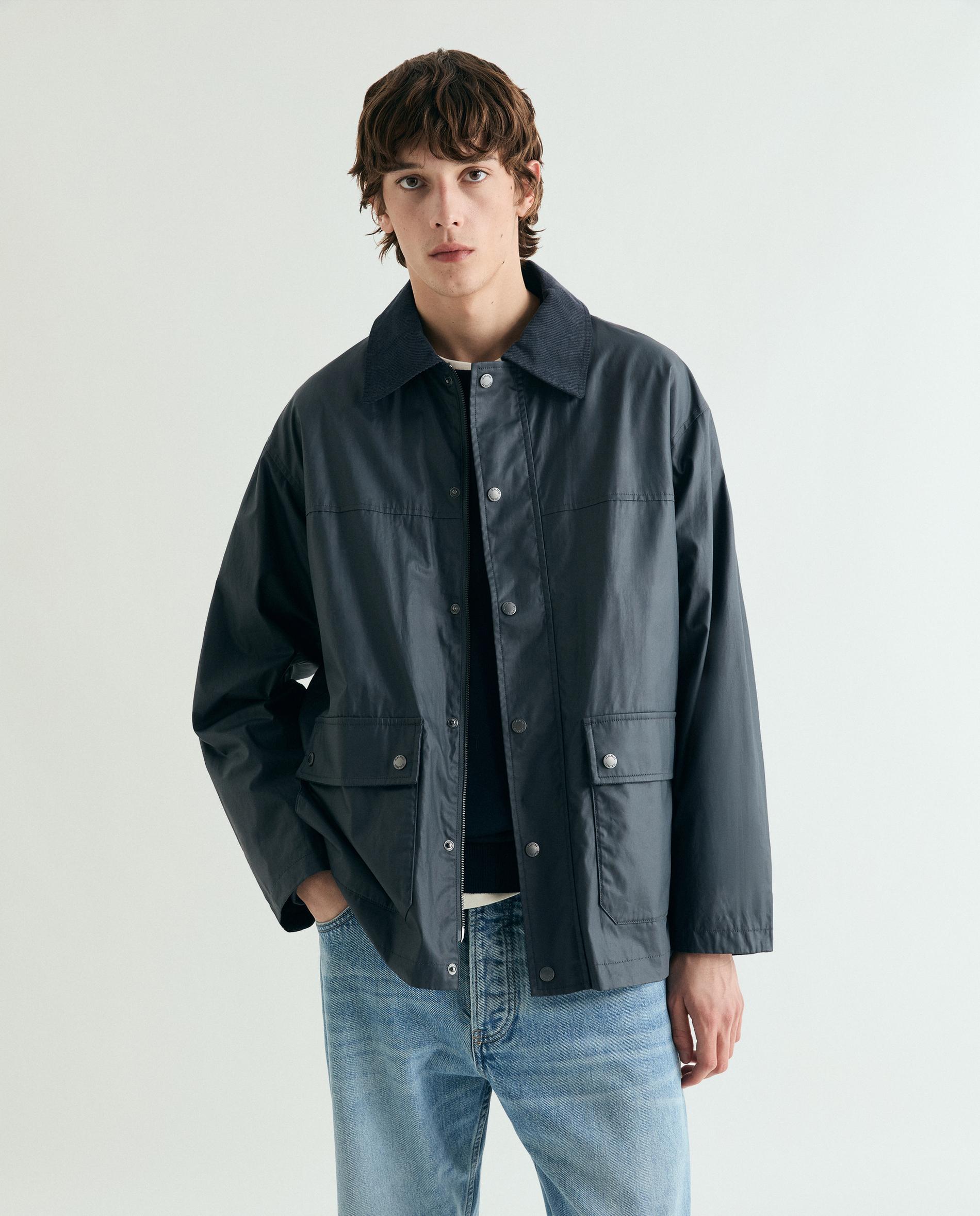 Scalpers - Parka de hombre con cuello camisero y cierre de snaps.