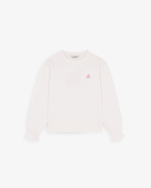 Imagen 0 de Sudadera de niña de algodón con detalle fruncido