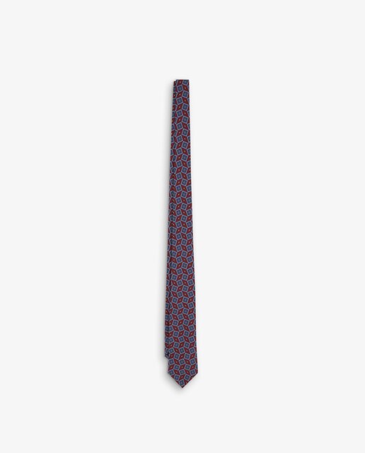 Imagen 0 de Corbata de hombre en seda con micro estampado geométrico