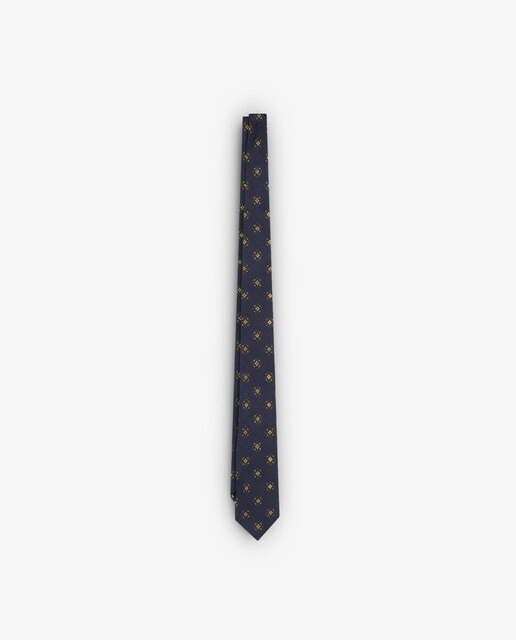 Imagen 0 de Corbata de hombre en seda con micro estampado a contraste