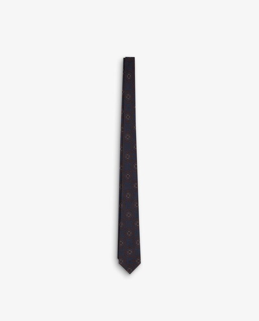 Imagen 0 de Corbata de hombre en seda con estampado a contraste