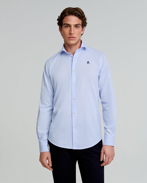 Imagen 0 de Camisa de hombre de algodón de rayas