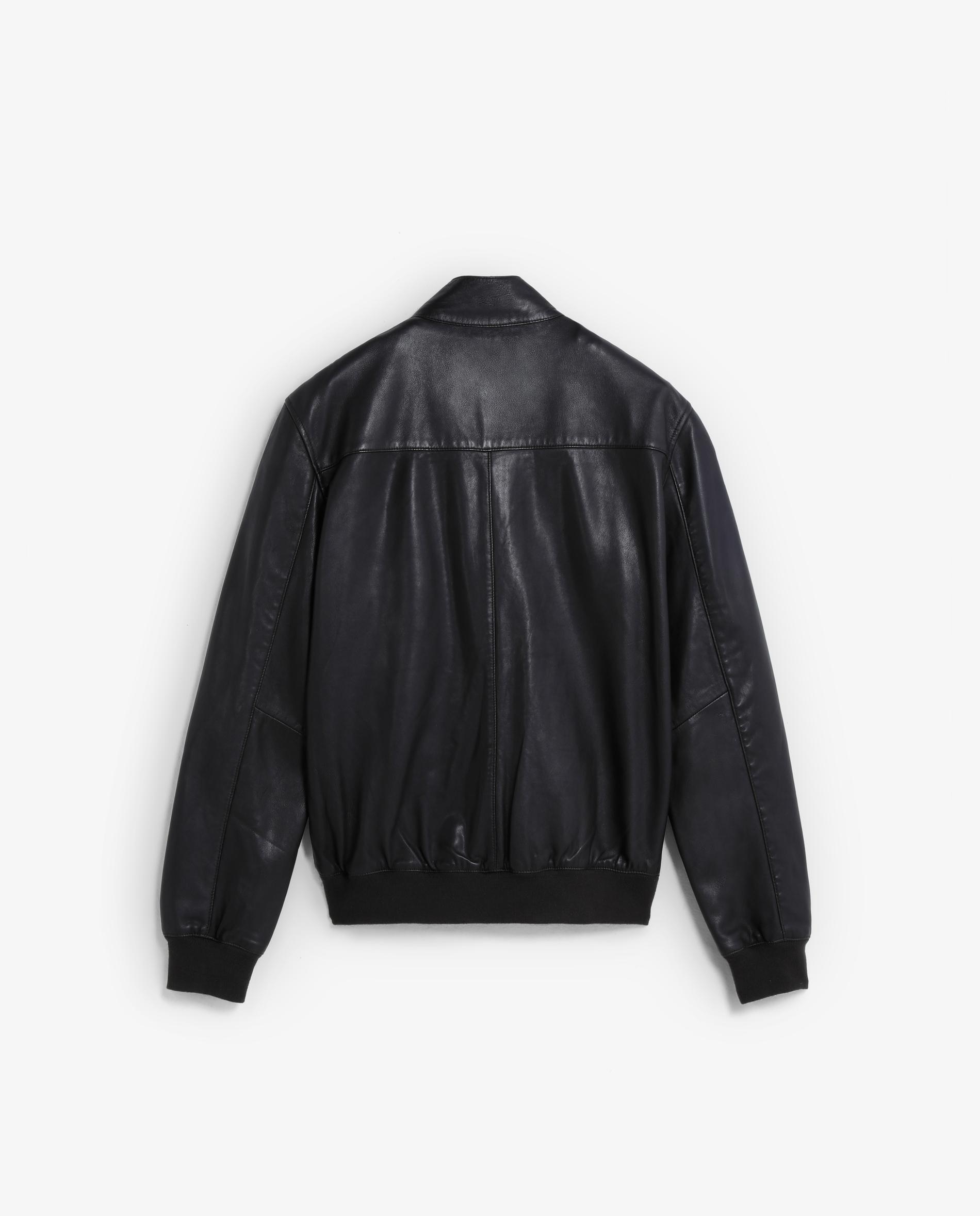 Chaqueta de piel de hombre con cuello elevado y puños acanalados - Scalpers - Marrón oscuro Marrón oscuro-6