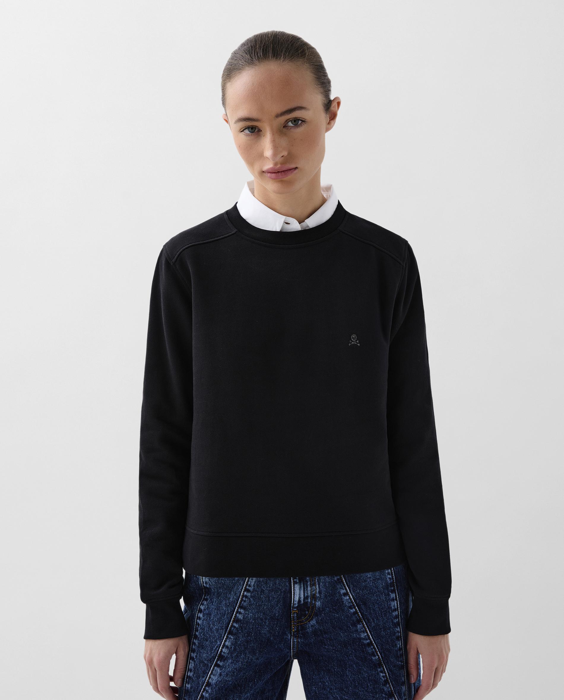 Scalpers - Sudadera de mujer básica de algodón con cuello redondo.