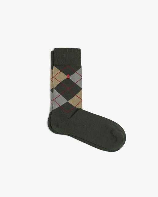 Imagen 0 de Calcetines de hombre de caña media con estampado de rombos