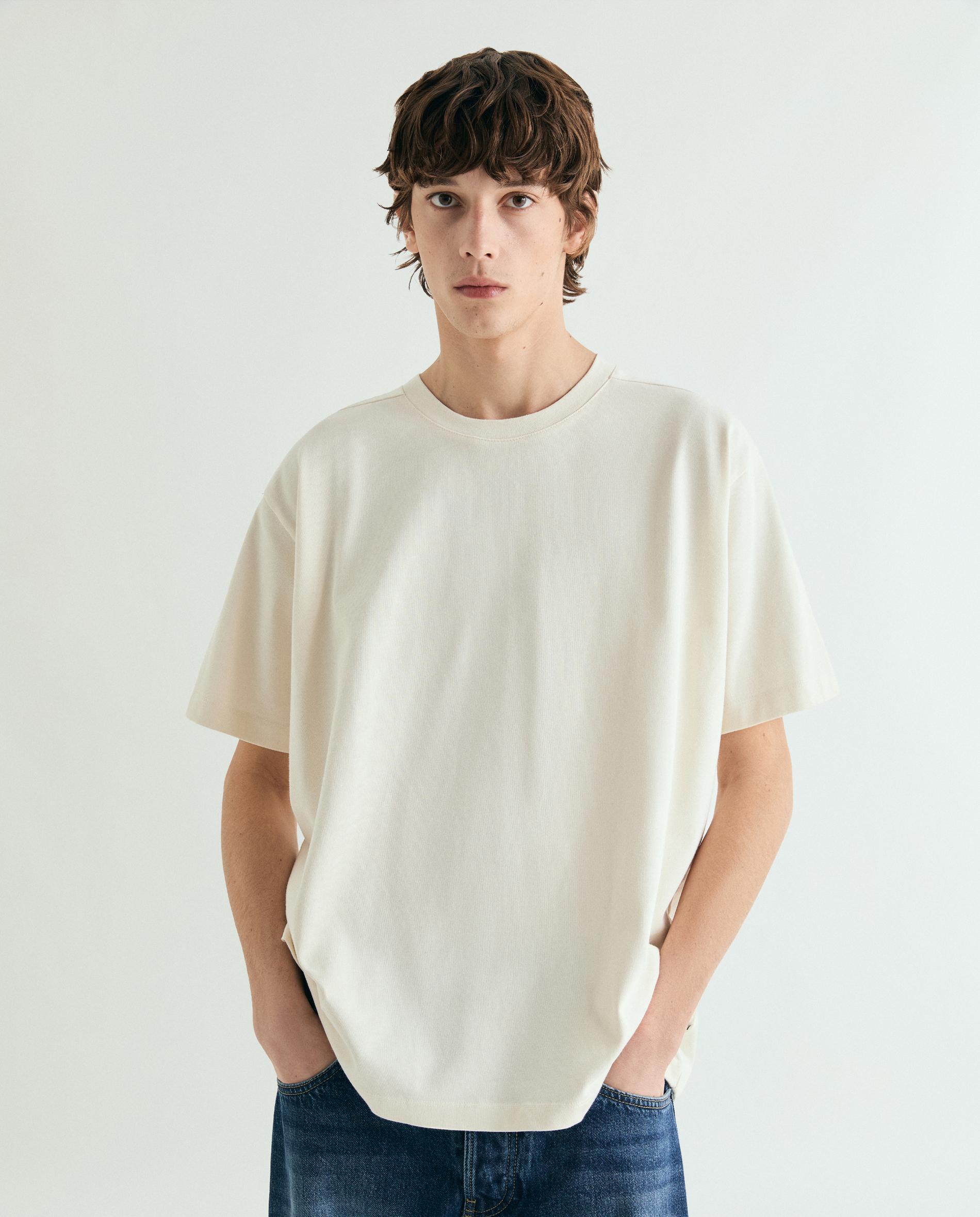 Scalpers - Camiseta de manga corta de hombre en tejido grueso con cuello redondo.