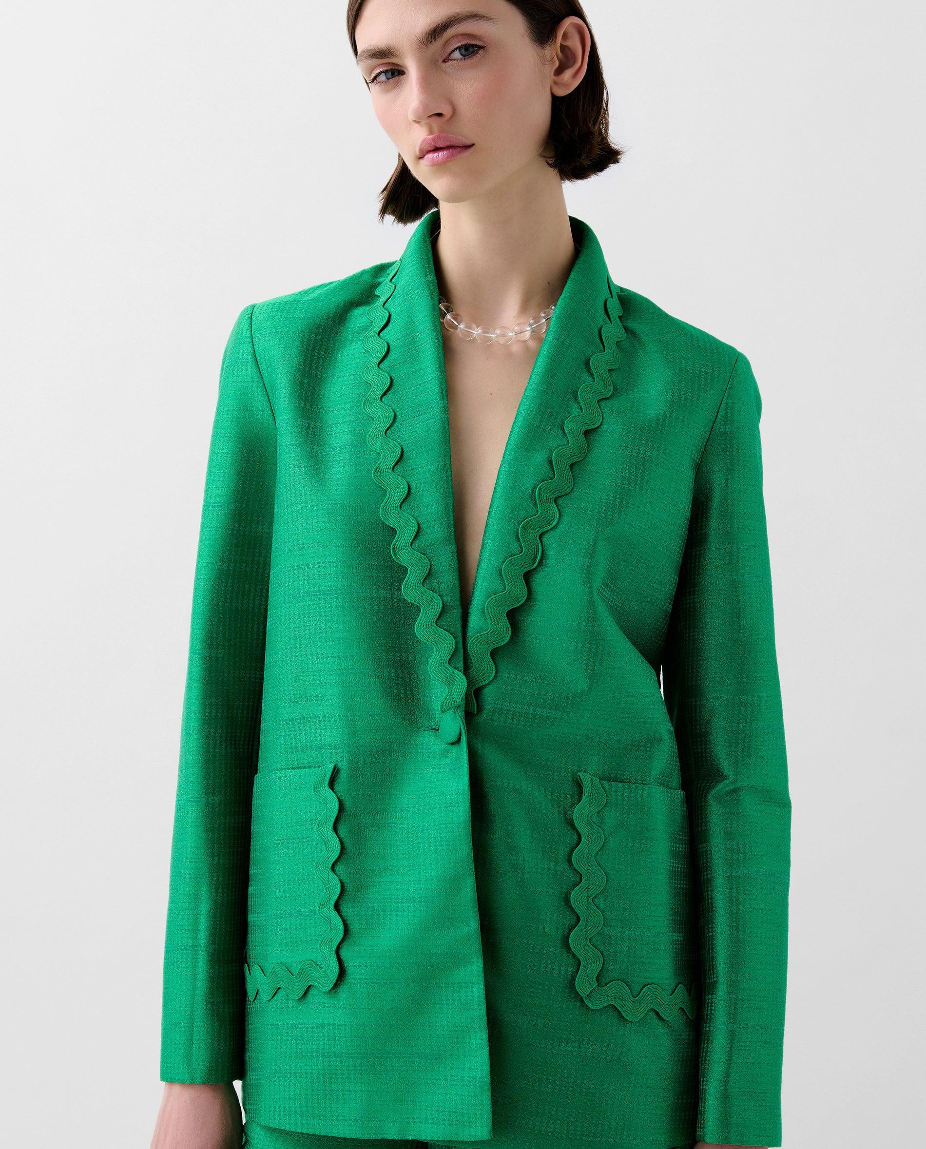 Blazer de mujer en tejido ligeramente satinado regular fit