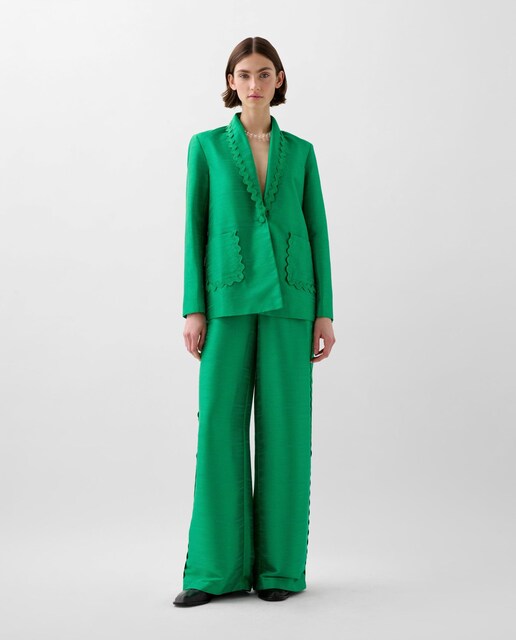 Imagen 0 de Pantalones de vestir de mujer corte regular fit con tiro alto