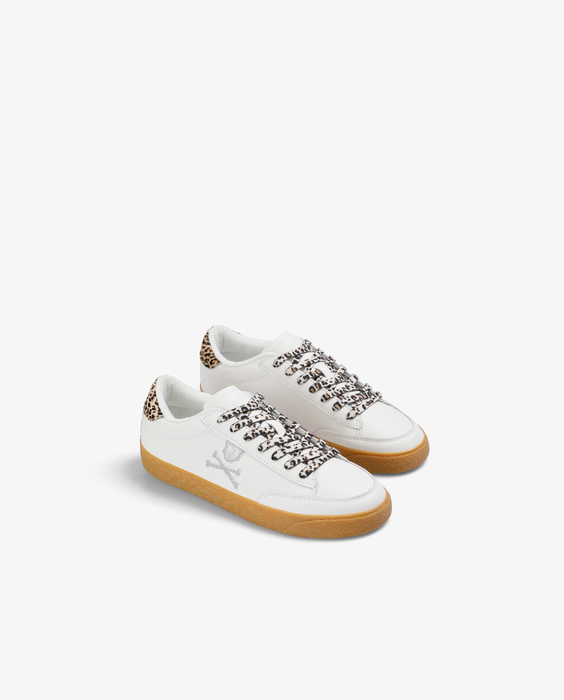 Zapatillas deportivas de mujer con cierre de cordones y tonos a contraste - Scalpers - Blanco / Roble Blanco / Roble-3