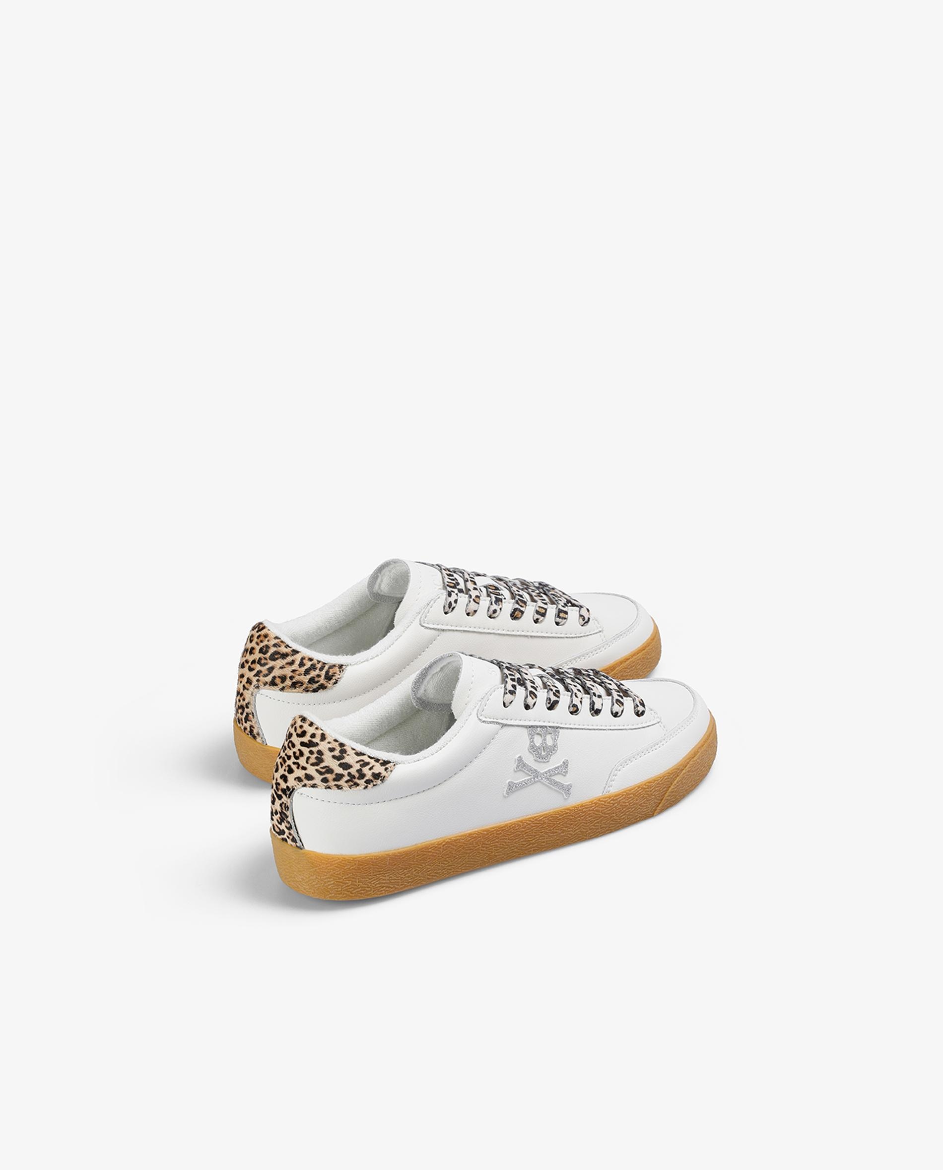 Zapatillas deportivas de mujer con cierre de cordones y tonos a contraste - Scalpers - Blanco / Roble Blanco / Roble-2