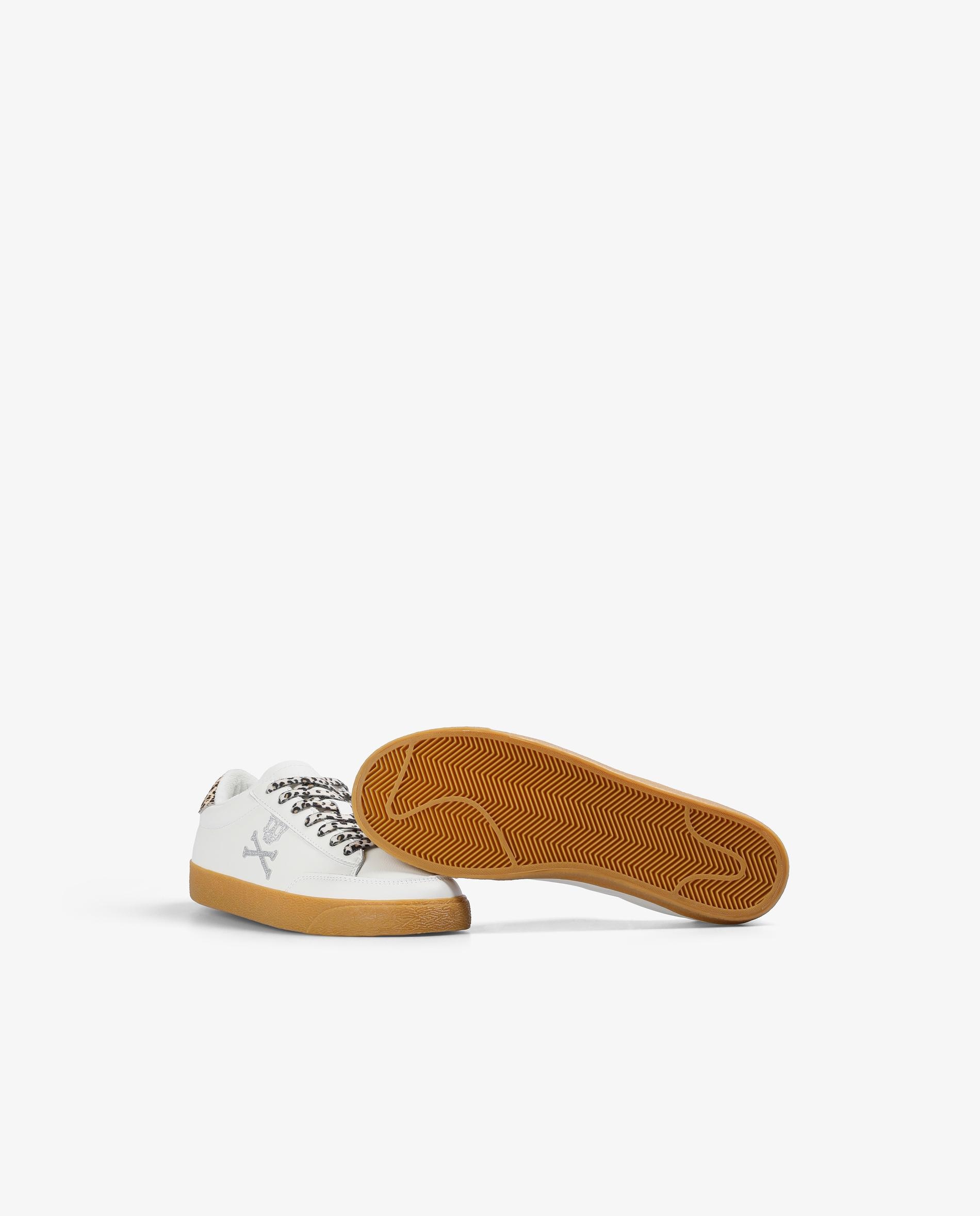 Zapatillas deportivas de mujer con cierre de cordones y tonos a contraste - Scalpers - Blanco / Roble Blanco / Roble-4