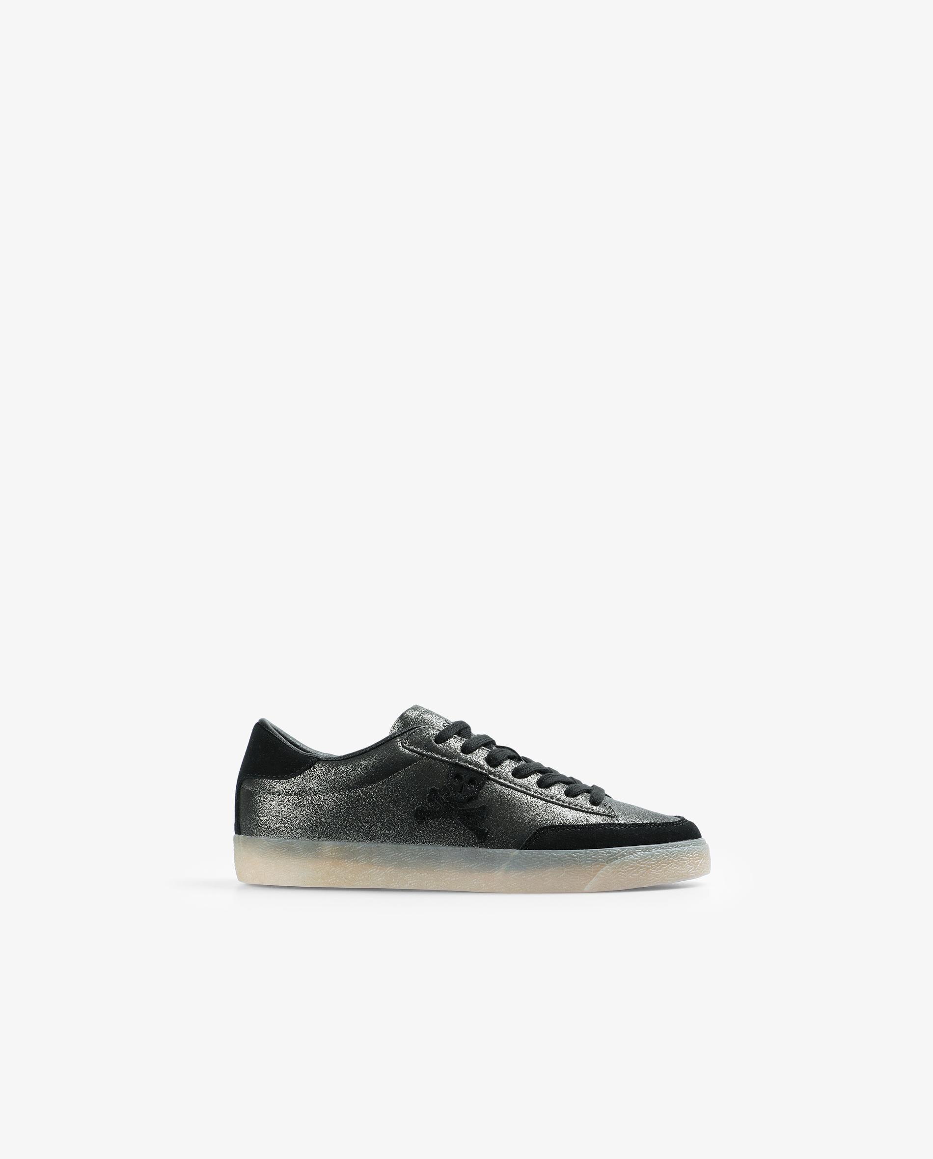 Zapatillas Altas Unisex Black Premium By EMP - Negras Con Estampado De Calavera En El Lateral, Estilo Rockero Y Cómodo